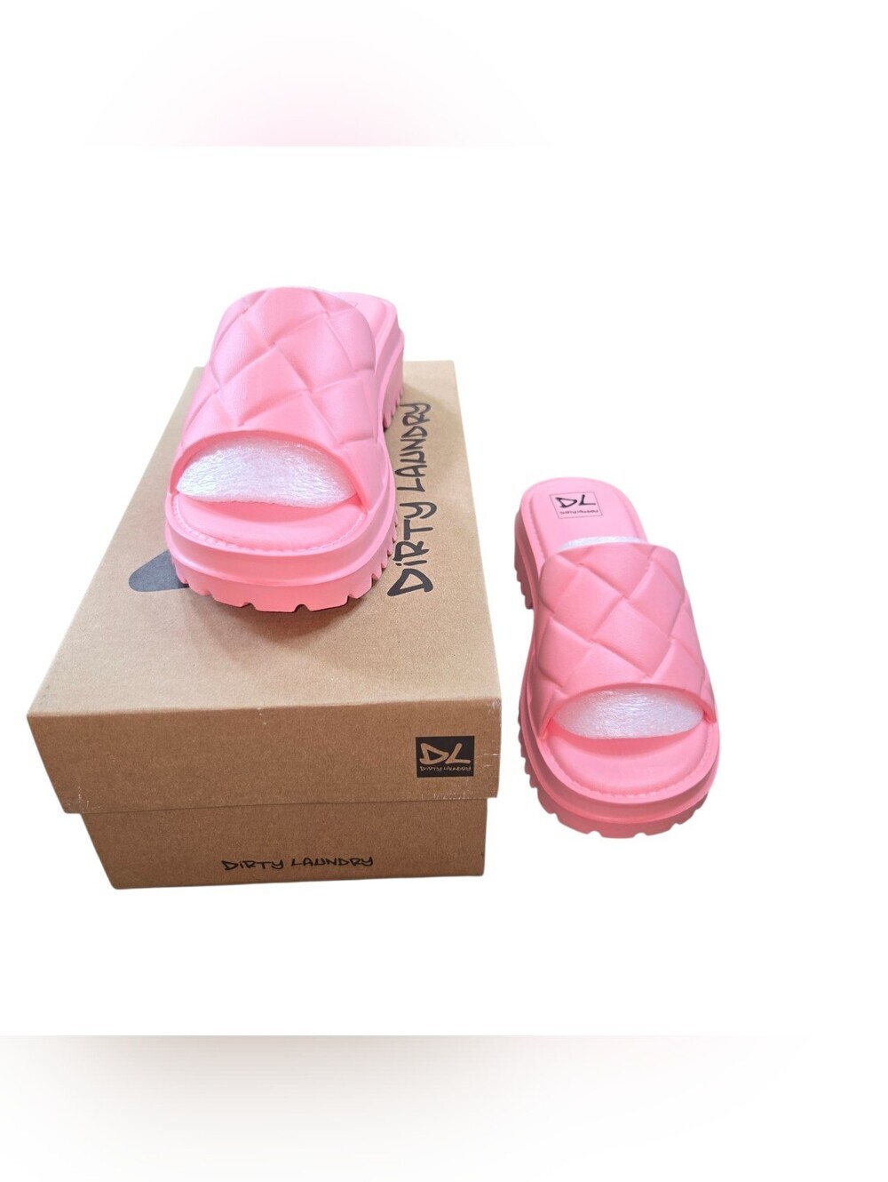 Dirty Laundry Quilted Slide Sandals - Pink - Picture 2 of 9